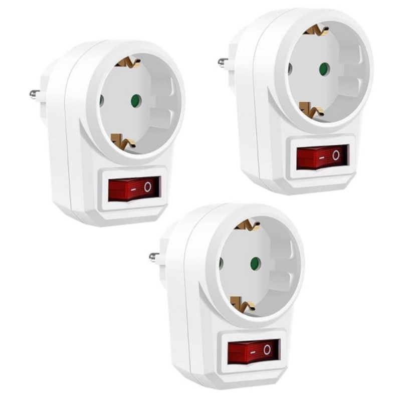 Power Tools Extension - 3PCS EU Socket Adapter With Switch