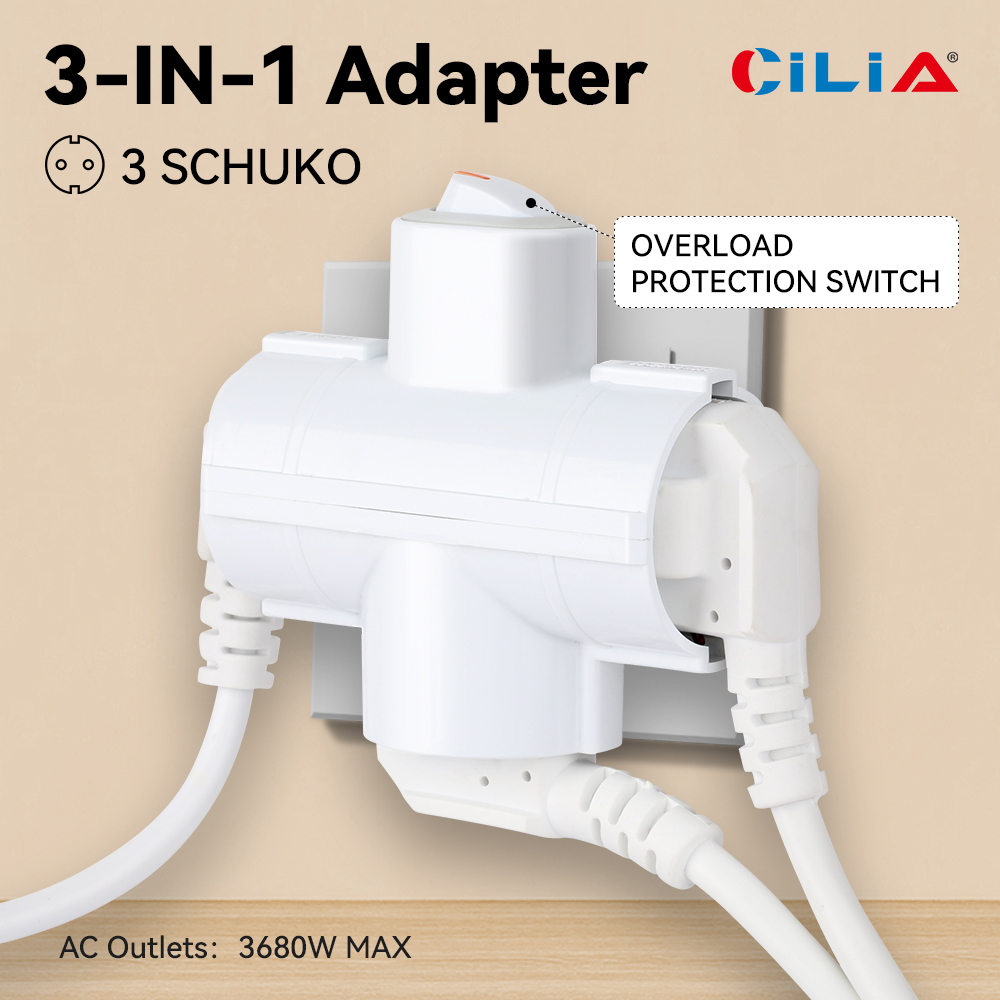 Power Tools Extension - 1/2pcs European Standard Multi-Wall Electrical Outlet,