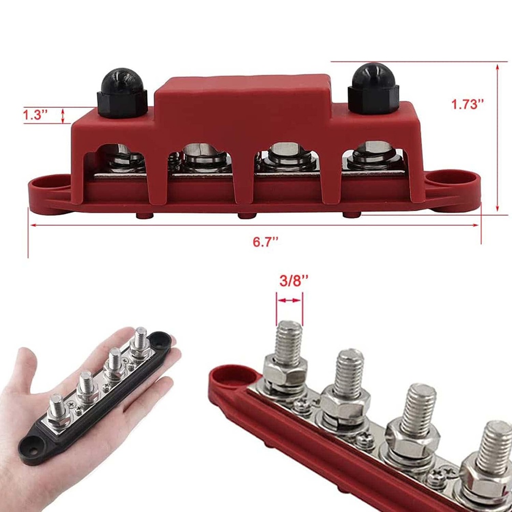 Black Red 12V 250A Busbar Stud - Power Tools Distributor 评论和价格