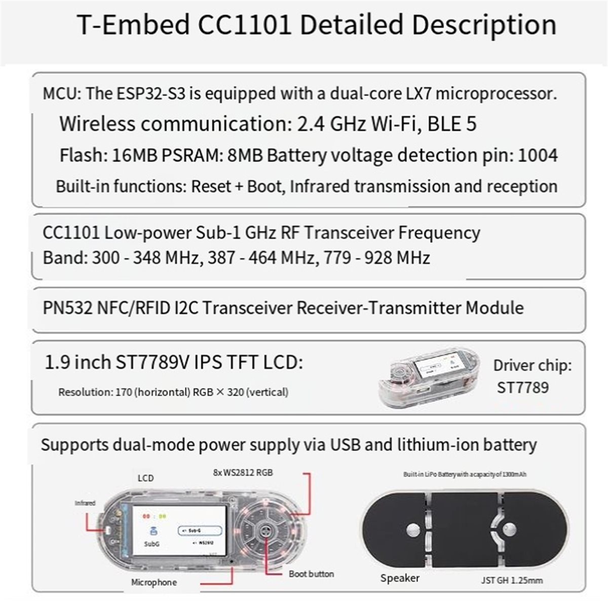 T71C Tools- T-Embed CC1101 PLU - Power Tools Plus 评论和价格