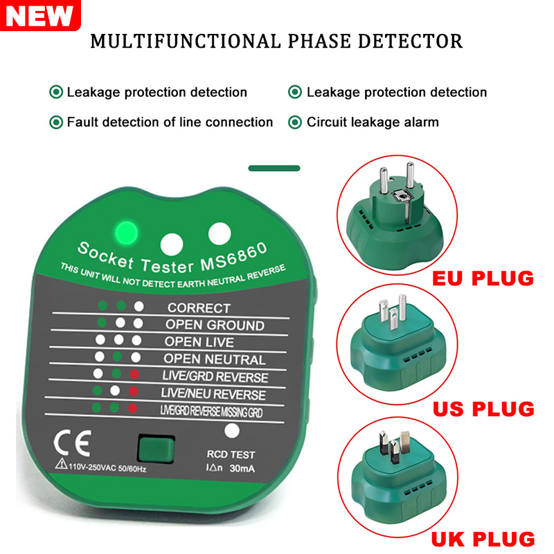 30mA Socket Tester Voltage Tes - Power Tools Uk Review 评论和价格